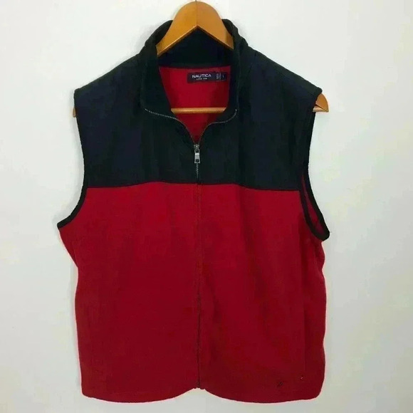 Nautica Large Men Blue Sleeveless Vest Zip Jacket - Picture 3 of 6